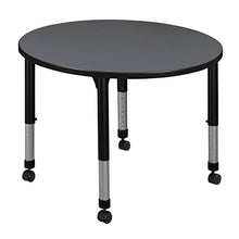 Regency Kee Height Adjustable Mobile Round Classroom Table 36" Grey
