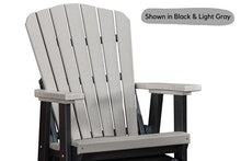 DutchCrafters Slat Fan Back Poly Balcony Adirondack Swivel Glider with Footrest Outdoor Patio Chair Tudor Brown & Weatherwood