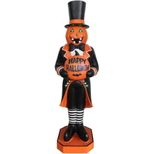 Holiday Bright Lights 48" Lighted Pumpkin Ghost Halloween Decorations, Battery Operated LED and Fiber Optic Décor for Both Indoor/Outdoor Tree, Yard, Patio, Porch, and Backyard Decor - 278L