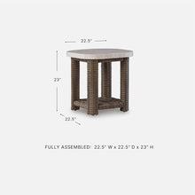 Signature Design by Ashley Angel Island Outdoor Table, All-Weather Resin Wicker and Aluminum, Compact Shelf Design for Patio, Poolside and Deck Use Outside Living