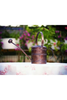 Handmade Copper Watering Can, Gardener Model, Oxide Copper Finish, 7.5 in Pot Height, 7.1 in Pot Diameter, Pure Copper, Refined Garden Tool