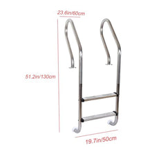 Stainless Steel Pool Ladder, Stainless Steel Pool Steps for Inground Pools, Non-Slide Integrated Stainless Steel Pedal, Easy Assembly and Climbing (Silver 1.5mm)