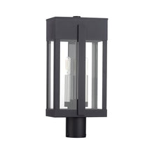 Livex Lighting, 28964-04, Berksford Collection, 2 Light Black Large Outdoor Post Top Lantern with Brushed Nickel Candles and Clear Glass