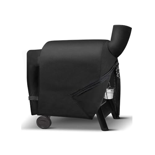 53-inch Waterproof Wood Particle Smoker Cover, 900D Oxford Cloth, Dustproof, UV Resistant, Abrasion-Resistant, and Tear-Resistant,Black,53 * 22 * 40inch