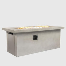 61 Inch Rectangular Propane Fire Pit Table, 60000 BTU Outdoor Gas Fire Table with Lid, Electronic Ignition, Hidden Tank Storage, Concrete Patio Heater for Backyard Deck Garden Courtyard