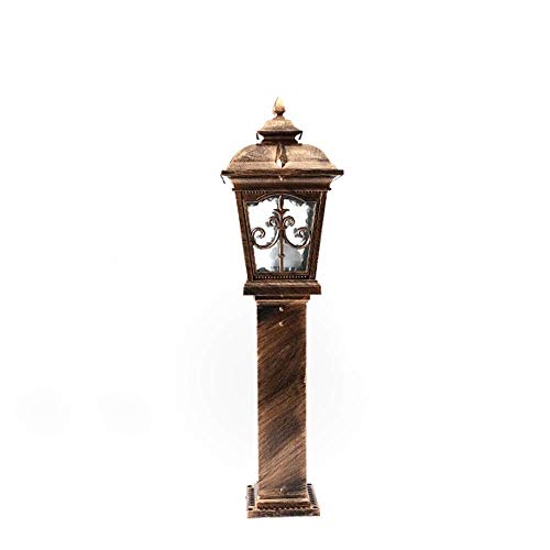 Lights Outdoor IP54 Waterproof Post Lamp European Aluminum Column Light Retro Anti Rust Lighting Glass Street Light Villa Park Courtyard Decoration Landscape E27 Pillar Lamp Stadium (Color : M)