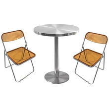 TBJEN Square Aluminum Indoor-Outdoor Table with Base, Counter Height Cocktail Bistro for Home Indoor Outdoor, Stainless Steel Kitchen Breakfast Dining Side with Stable, Easy Assembly(B60CM)