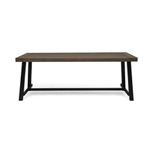 Christopher Knight Home Atlantic Outdoor Acacia Wood and Iron 9 Piece Dining Set Gray Black Dark Gray