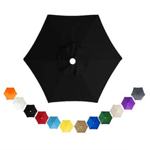 MXJCKSOQ Beige Replacement Parasol Canopy 2.0m/3.0m/3.5m - Waterproof Breathable 6-Rib Umbrella Fabric for Sunshade & Patio Umbrella - Canopy Material,Black-3.5m/6-Ribs