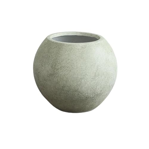 x3anggyt5 Planter Ball Shaped Aqua Green Plant Pot 3 Sizes with Drainage Hole Magnesium Clay Flower for Indoor Outdoor Room Balcony Garden Office Garden(Large)