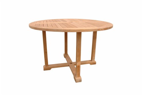 Anderson Teak Tosca Round Table with Frame, 4-Feet,Golden Light Teak,TB-004RF