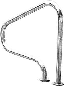 Outdoor Pool Handrail, Stainless Steel 3-Bend Hand Rails Swimming Pools Non-Slip Stairs Railing Safety Entry Aid Grab Handle for Spa Water Park Safety