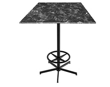 Holland Bar Stool Co. 42" Tall OD216 Indoor/Outdoor All-Season Table with 36" x 36" Square Black Marble EuroSlim Top