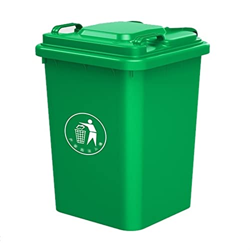 Outdoor Trash Can, Waste Container with Lid, Heavy-Duty Outdoor Garbage Can with Handles, Green, Heavy-Duty Construction, Perfect Back Yard, Deck, or Garage Trash Can ,Use in Outdoor or Commercial Pla