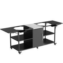 Outdoor Grill Cart with Wheels – Heavy-Duty Grill Carts Outdoor, 304 Stainless Steel Grill Table, BBQ Cart with Storage, Foldable Grilling Table & Prep Station