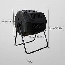 Kitchen Compost Bin, Outdoor Dual Chamber Tumbling Composter, Outdoor Rotating Compost Tumbler Bin for Garden, Kitchen, and Yard Waste, 160L/42Gallon,Indoor Compost Bin with Lid