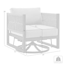 roomfitters Mareike Modern Outdoor Patio Swivel Glider Lounge Chair - Black Aluminum & Woven Rope 360 Rocker Armchair - All-Weather Gray Cushions - Rust-Proof Garden Seating