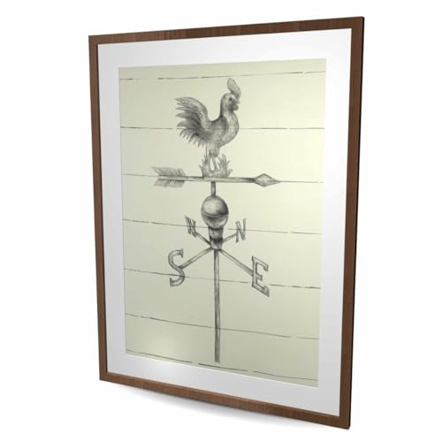 Begin Home Decor C1FM3648Q21RGL 36 x 48 in. Vintage Weathervane - Rustic Livingroom Framed Print Decor