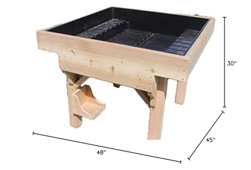 WOG Red Cedar Raised Garden Bed ADA Compliant 48" W x 45" L x 24" - 30" H Red