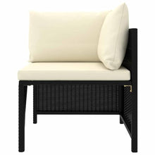 HNSMFPRE 9 Piece Poly Rattan Patio Lounge Set with Cushions, Modular Outdoor Seating Set with Removable Washable Cushion Covers, Powder-Coated Steel Frame for Patio Garden