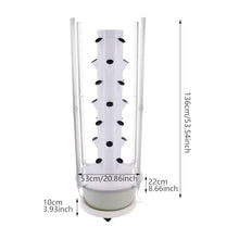 Hydroponics Growing System Kit with Wheels, 7-Layer 28-Planting Vertical Garden Vegetables Hydroponic Tower with LED Grow Lights, 3-Level Lighting Modes, 24-Hour Cycle Timer (White and Light Green)