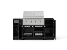 NewAge Products Classic Series 5PC Aluminum Black Modular Outdoor Kitchen Grill Island with 36" Performance Grill NG - 24"D x 68"W x 57.15"H