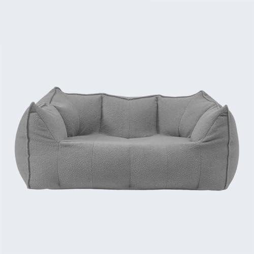 mmaiqi Lounge Vacuum Compressed Lazy Sofa, Sponge Particle Single/Double Couch for Living Room, Fabric Compact Leisure (Shallow Grey,Two People)