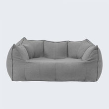 mmaiqi Lounge Vacuum Compressed Lazy Sofa, Sponge Particle Single/Double Couch for Living Room, Fabric Compact Leisure (Shallow Grey,Two People)