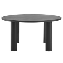 Modway Nautica 60 Inch Round Metal Outdoor Patio Dining Table in Graphite – Weather-Resistant Outdoor Dining Table for Patio, Balcony, and Garden – Modern Outdoor Dining Table for 4 People