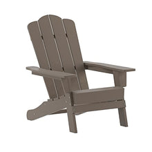 Flash Furniture Newport Adirondack Chairs with Cup Holders, Weather Resistant Poly Resin Adirondack Chairs, Set of 4, Brown