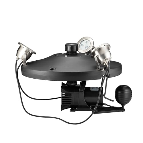 Superior Pond Floating Fountain 1/2 HP – RGB Color Light Kit, 100 ft Cord