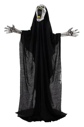 ASDJKL Holiday Decoration 70-in The Howling Reaper, Halloween Animatronic for Indoor or Covered Outdoor Halloween Decorations, Battery Operated Props Halloween Decorations