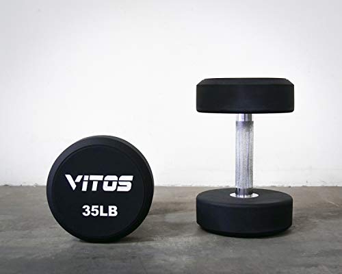 Vitos Fitness TPU Urethane Commercial Dumbbells White