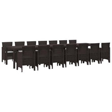 Molumvel 15 Piece Polypropylene Garden Dining Set, Patio Table and 14 Chairs, Weather-Resistant Brown Outdoor Furniture for Backyard Events