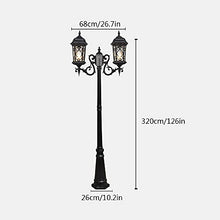 outdoor floor lamp 2 lights outdoor floor lamp, waterproof rust proof aluminum floor lamp, traditional Victoria lawn lighting, pillar glowing garden decoration, lumi column