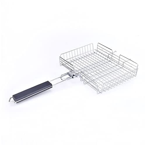 OEKFVCHVZ BBQ Grilling Tray Basket Stainless Steel Heat Resistant Grill with Detachable Handle Easy to Clean