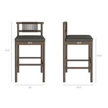 Modway Eleni 5-Piece Outdoor Teak Wood Bar Set in Weathered Gray Flint – 56 Inch Rectangular Patio Bar Table with 4 Bar Chairs