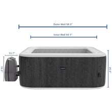 Avenli 4-Person Inflatable Square Spa - Carbon Grey
