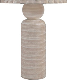 Meridian Furniture 77035Travertine-T Petalia Collection Art Deco Indoor/Outdoor Concrete Bar Table with Water-Transfer Finish, 36" W x 36" D x 42" H, Travertine