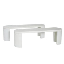 Christopher Knight Home Vex Set of 2 Concrete Outdoor Bench with Modern White Terrazzo Effect, Outdoor Dining Chairs, Oval Garden Bench with Pedestal Base, Extra Seating for Patio/Balcony, White
