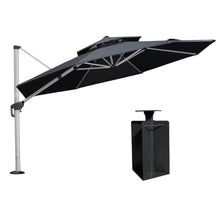 OROTLECT 144'' Round Cantilever Umbrella With Crank Lift Counter Weights With Base In Ground,Gray