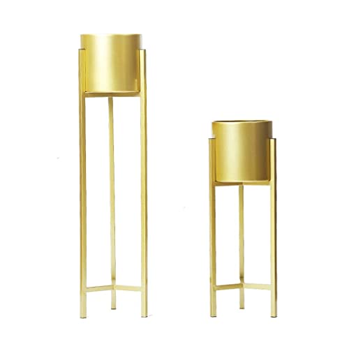 MIIKHI Plant Stands,Wrought Iron Storage Flower Stand,Indoor Floor Standing Flower Pot Green Radish Racknishings/Gold/S+L