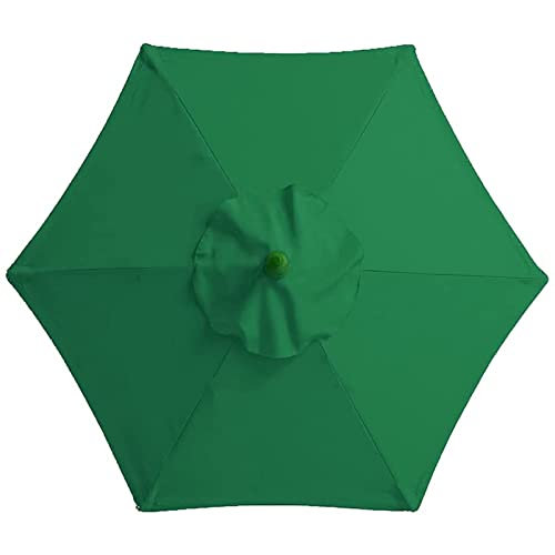 ERoomQ Waterproof Patio Umbrella Cover for 2.7m 6 Arms Parasol Anti UV Fabric Canopy Cover(Green 2.7M/8.9Ft)