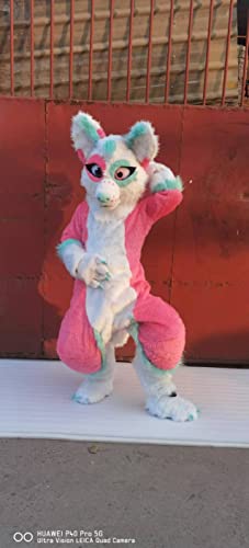 FurryWu Studio Pink Rose Husky Dog Fursuit Fullsuit Teen Costume
