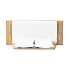 Great Deal Furniture Jessie Outdoor Wooden Loveseat with Cushions, White and Teak Finish,309174