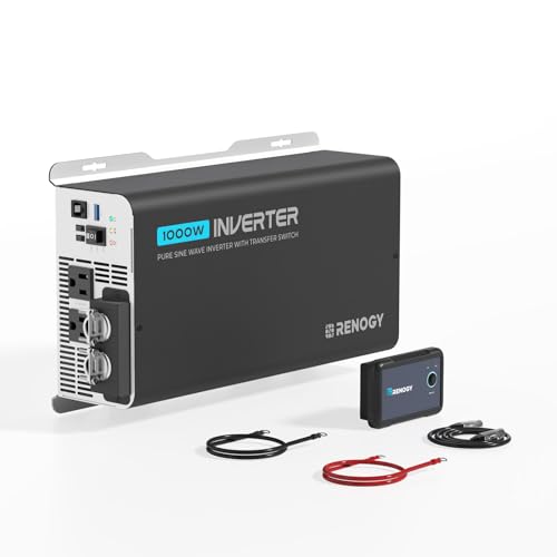 Renogy PUH 1000 watt Pure Sine Wave Inverter Built-in Transfer Switch