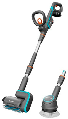 Gardena Cordless Multi-Cleaner AquaBrush Universal 04/18V P4A Ready-to-Use Set: Battery-Powered Cleaning Tool incl. Rechargeable Battery, Wet Cleaning of Patio Floors, Complete Set (14842-20)