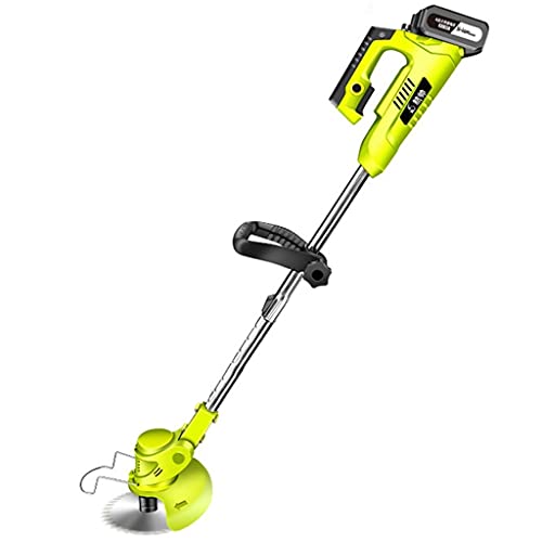 Lawn Mowers Small Lawn Mower Household Electric Multifunctional Lawn Mower Lithium Battery Long-Lasting Garden Lawn Trimmer Convenient Lawn Mower (Green Battery*1) (Green Battery*2)