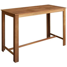 KGTKGTYER 7 Piece Bar Table and Stool Set, Solid Acacia Wood High Top Dining Furniture for Kitchen, Pub, and Patio, Brown