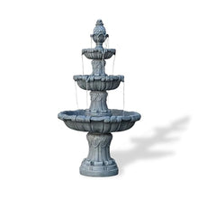 XBrand 58.3" 3-Tier Outdoor Freestanding Water Fountain - Classic Leaf Design, Light Gray Resin, Large Bird Bath with Pump - Ideal for Yard, Lawn and Garden, Porch Décor